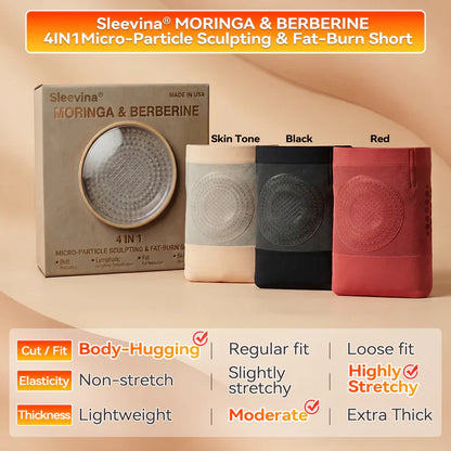 Moringa & Berberine 4‑In‑1 Micro‑Particle Sculpting & Fat‑Burn Shorts