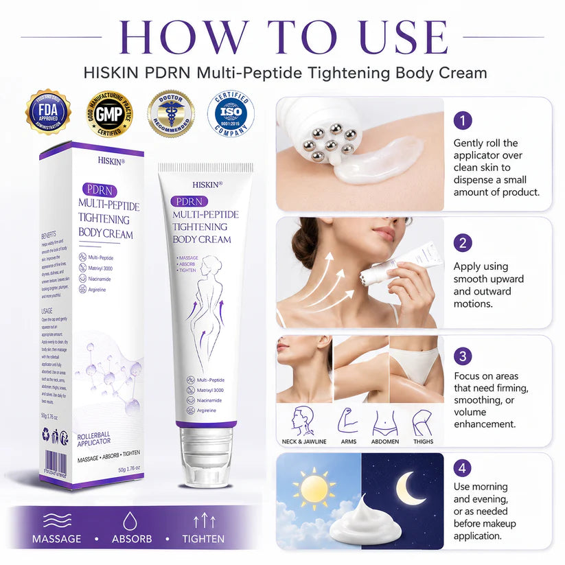 FDA Official: HISKIN PDRN Multi-Peptide Massaging Body RollerCream- Anti-aging, Hydrating, Skin Firming & Lifting, Skin Repair, Even Tone, Acne and Dark Spot Treatment, Wart and Mole Removal, and Psoriasis Relief.