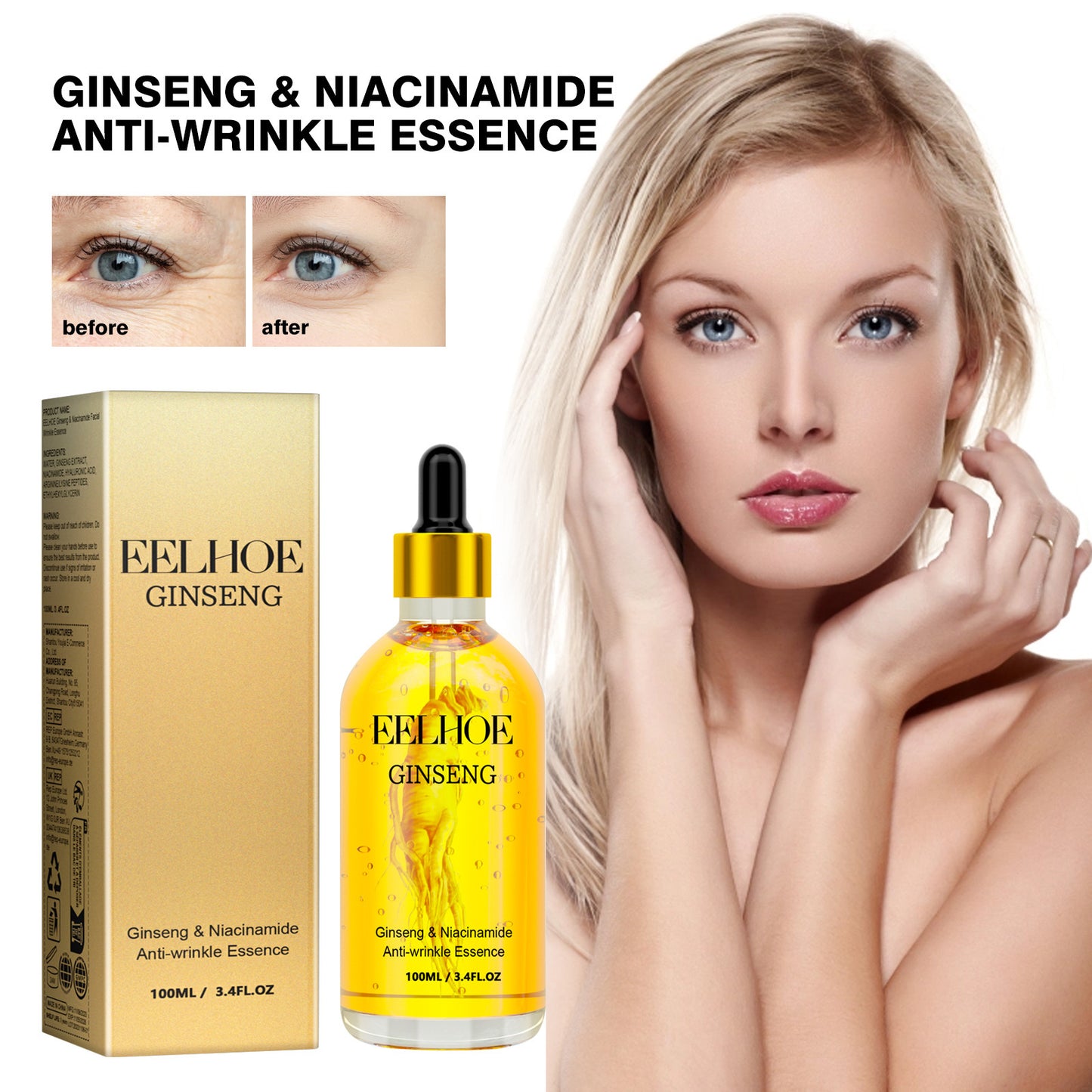 EELHOE🔥Ginseng Essence A MoisturizingSkin-Refining and Elasticity-EnhancingFacial Serum