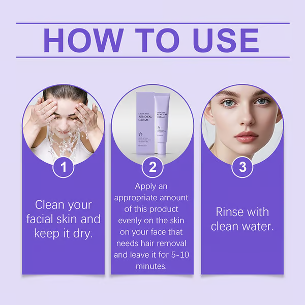 Gentle and Painless Facial Hair Removal Cream