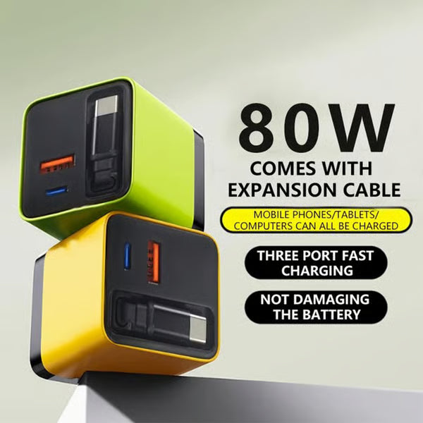 🎁✨3 in 1 Charger Retractable 80W MAX Fast